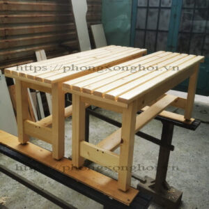 Ghế gỗ thông ngồi xông hơi dài 1m rộng 31cm