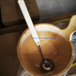 Gáo Inox cán gỗ dùng cho Sauna